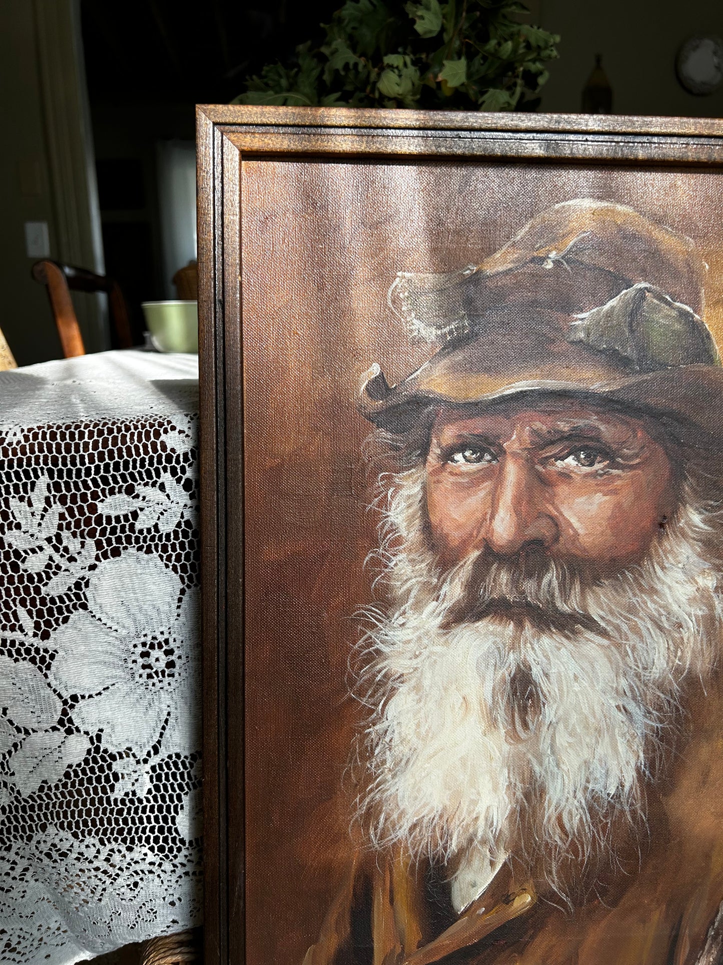 Vintage Old Man Portrait Painting