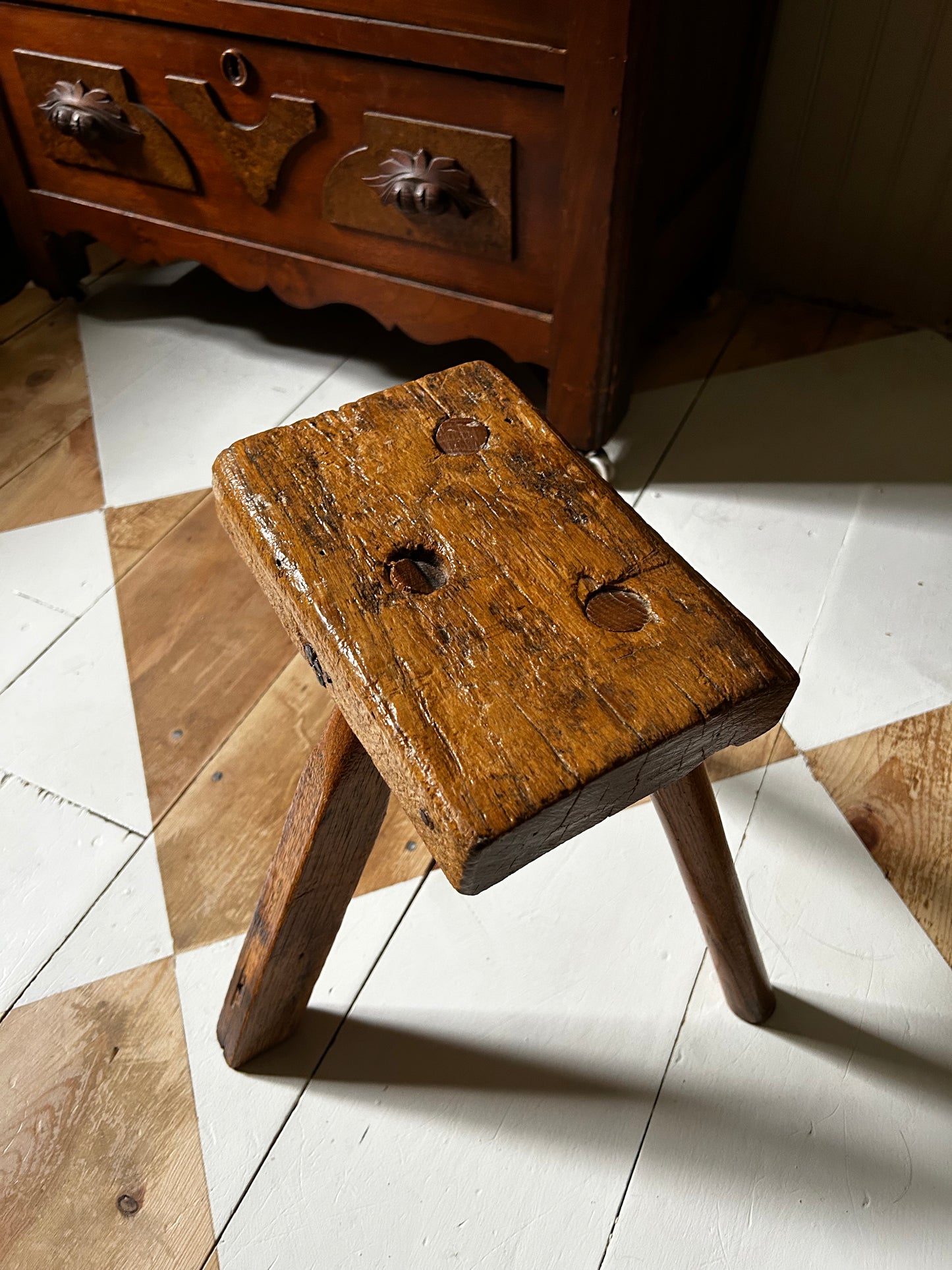 Antique French Milking Stool
