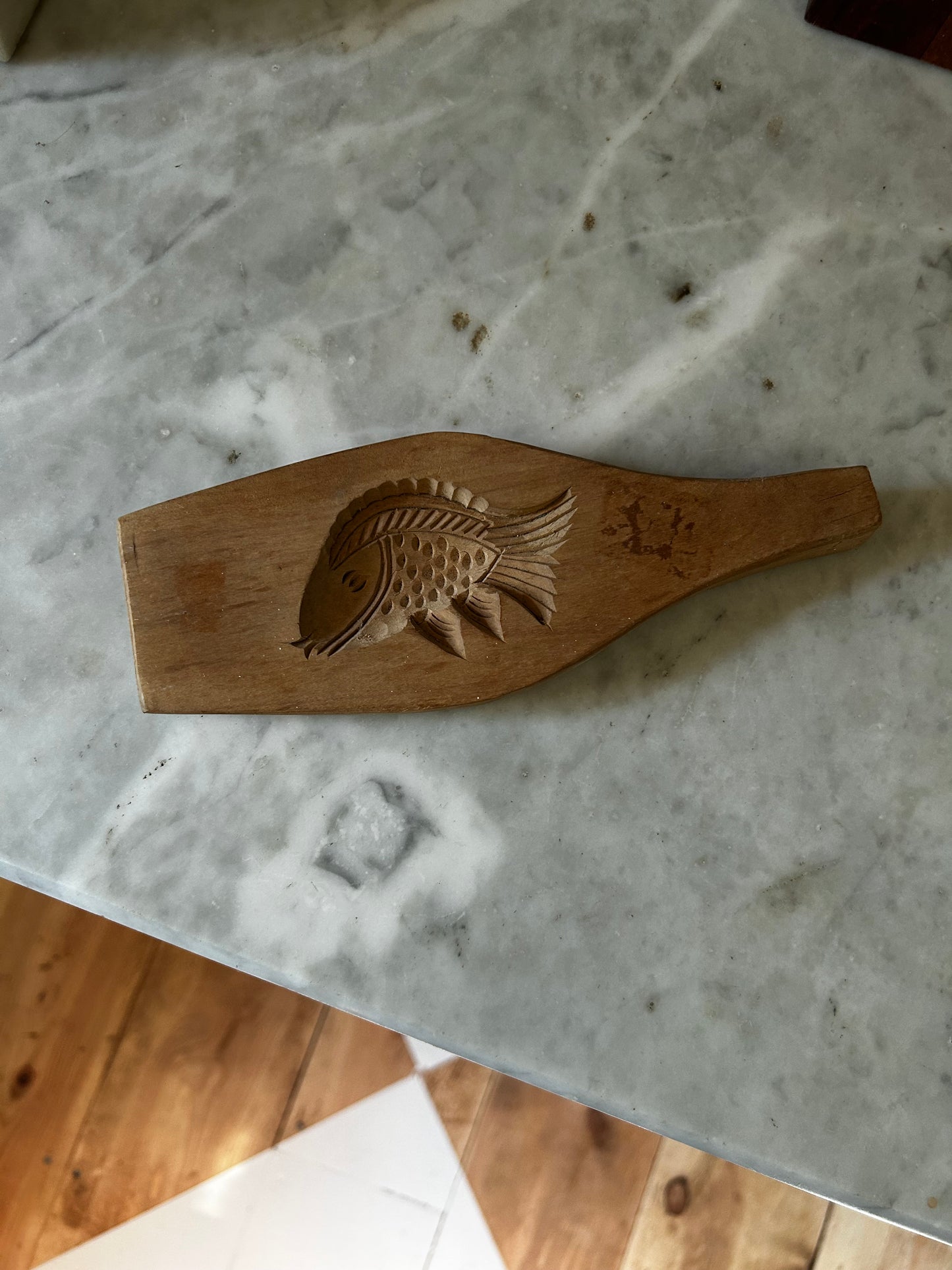 Vintage Fish Wood Butter Paddle