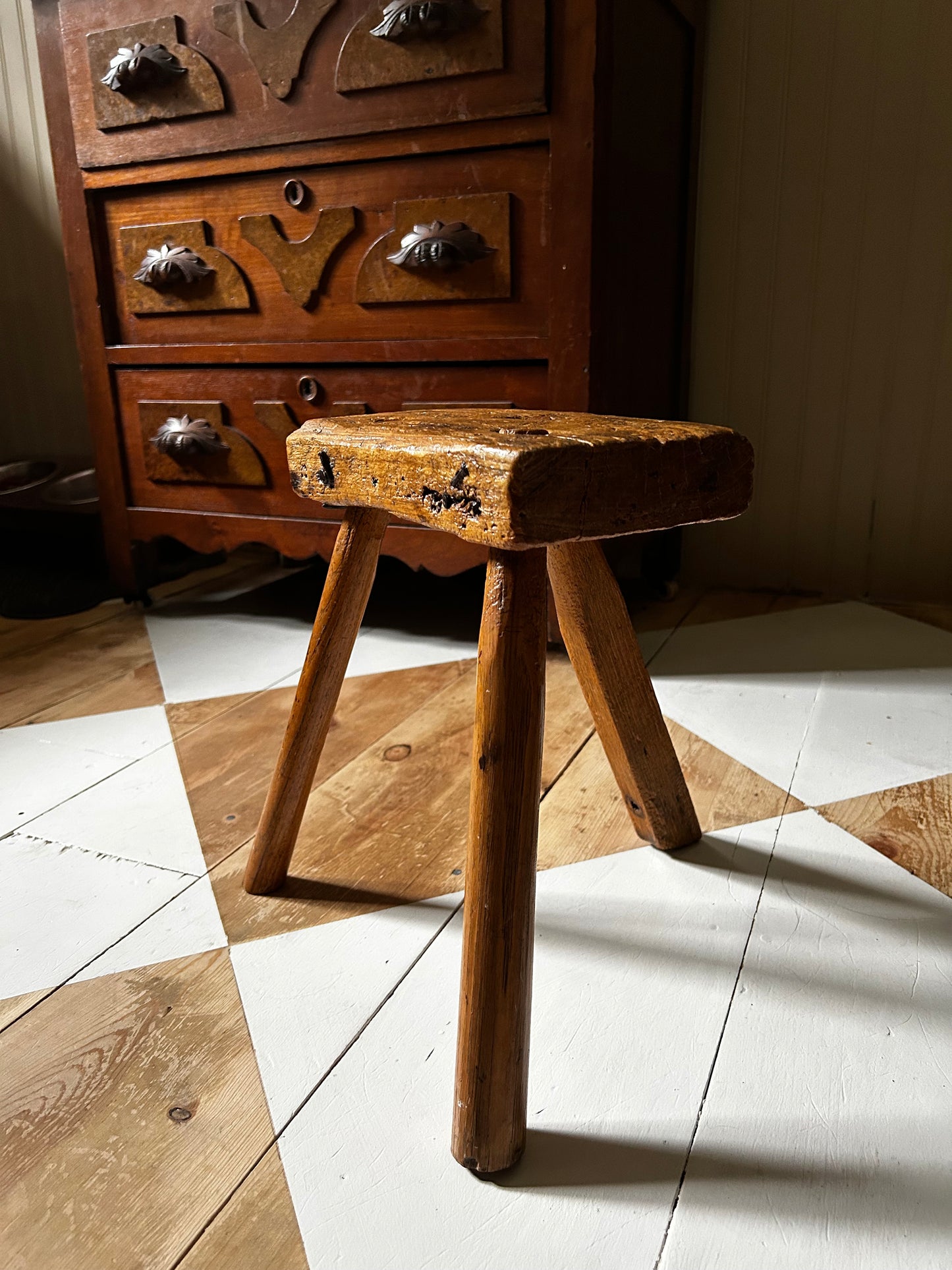 Antique French Milking Stool