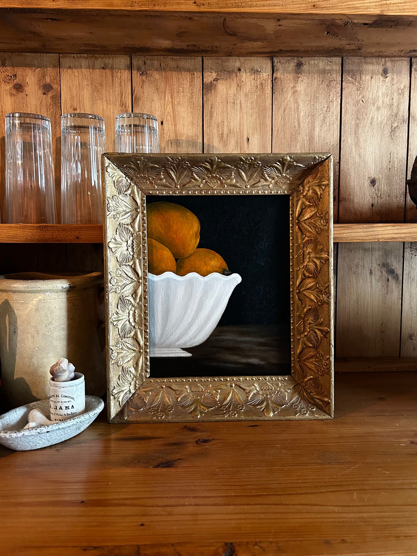 ‘Oranges in a lady finger ironstone bowl’ original oil painting