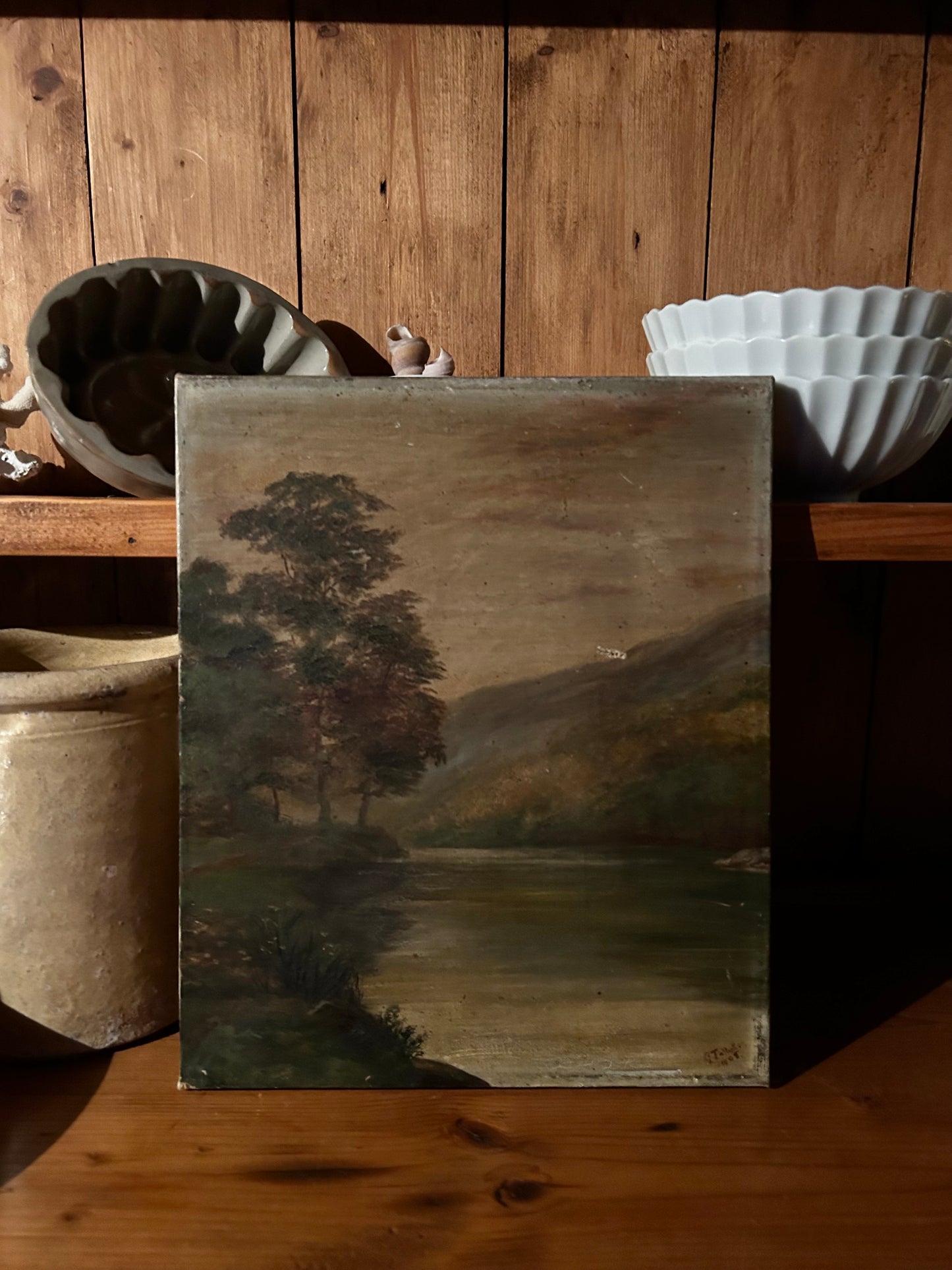 Antique 1908 English Oil Painting on canvas