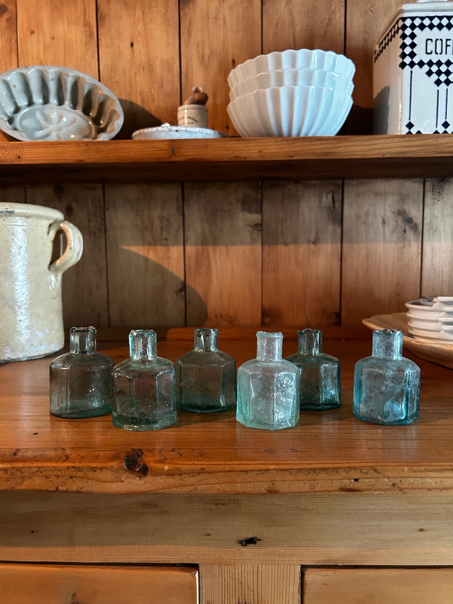 Antique English Teal Ink Bottles