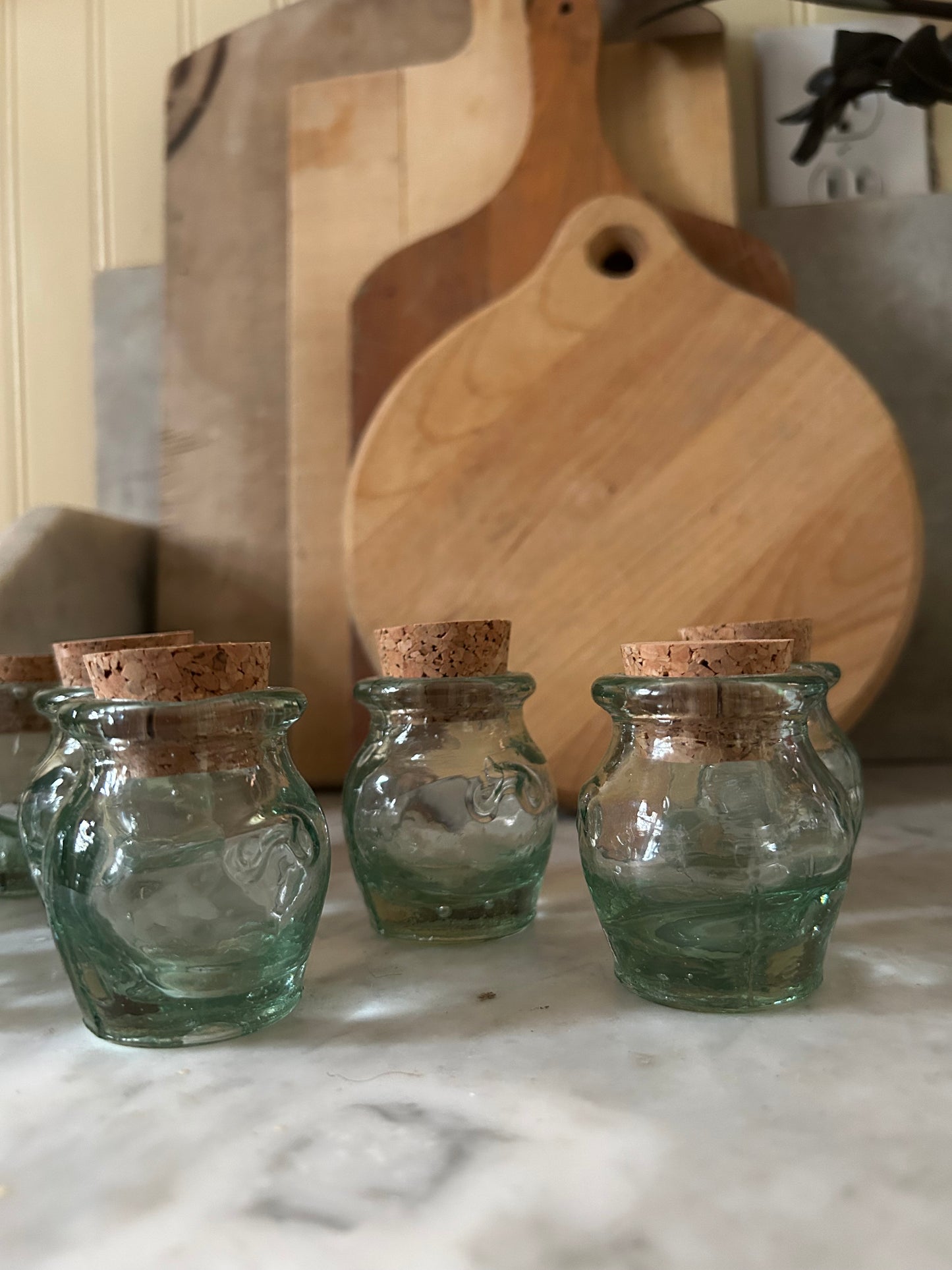 Green Glass Jars Made in Spain
