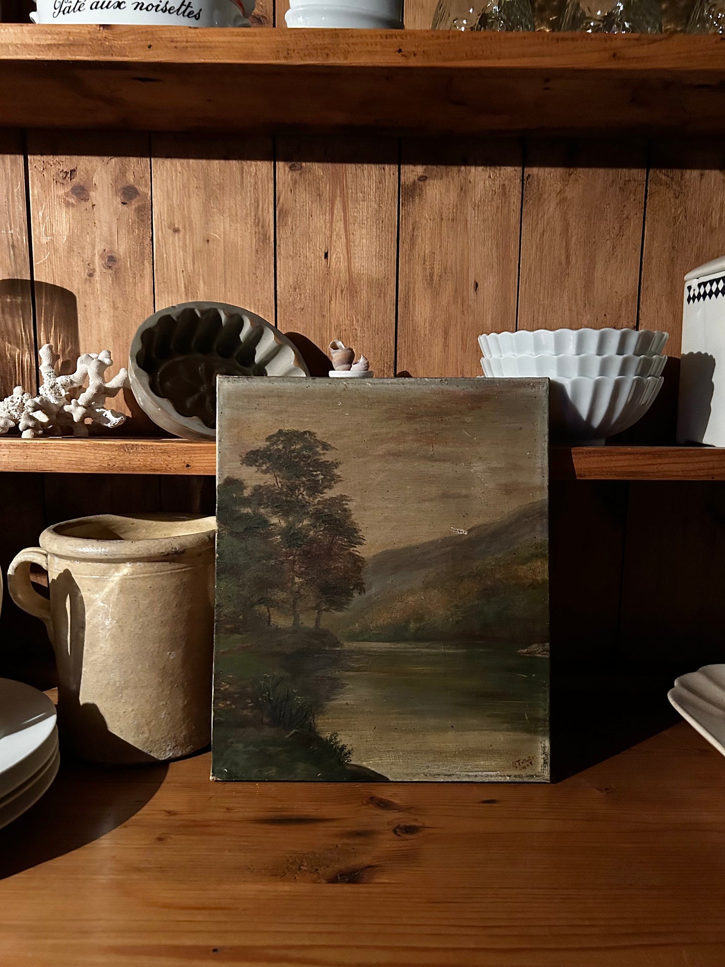 Antique 1908 English Oil Painting on canvas