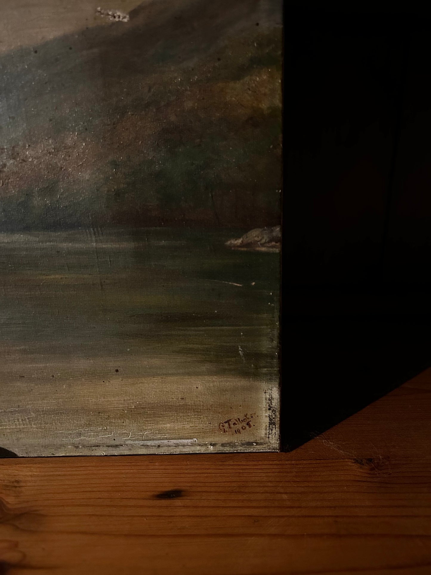 Antique 1908 English Oil Painting on canvas
