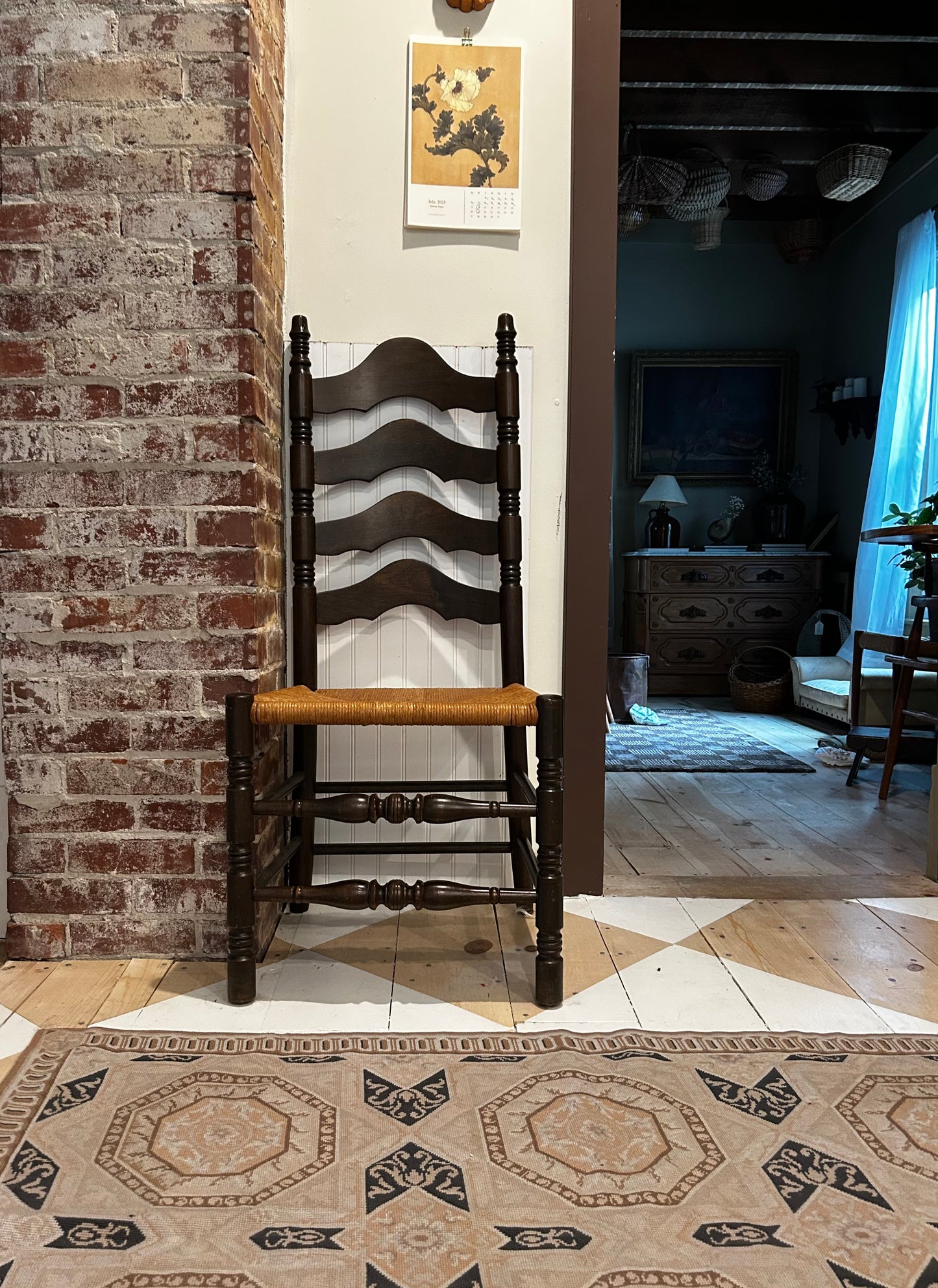 Vintage Hand Made French Wool Rug