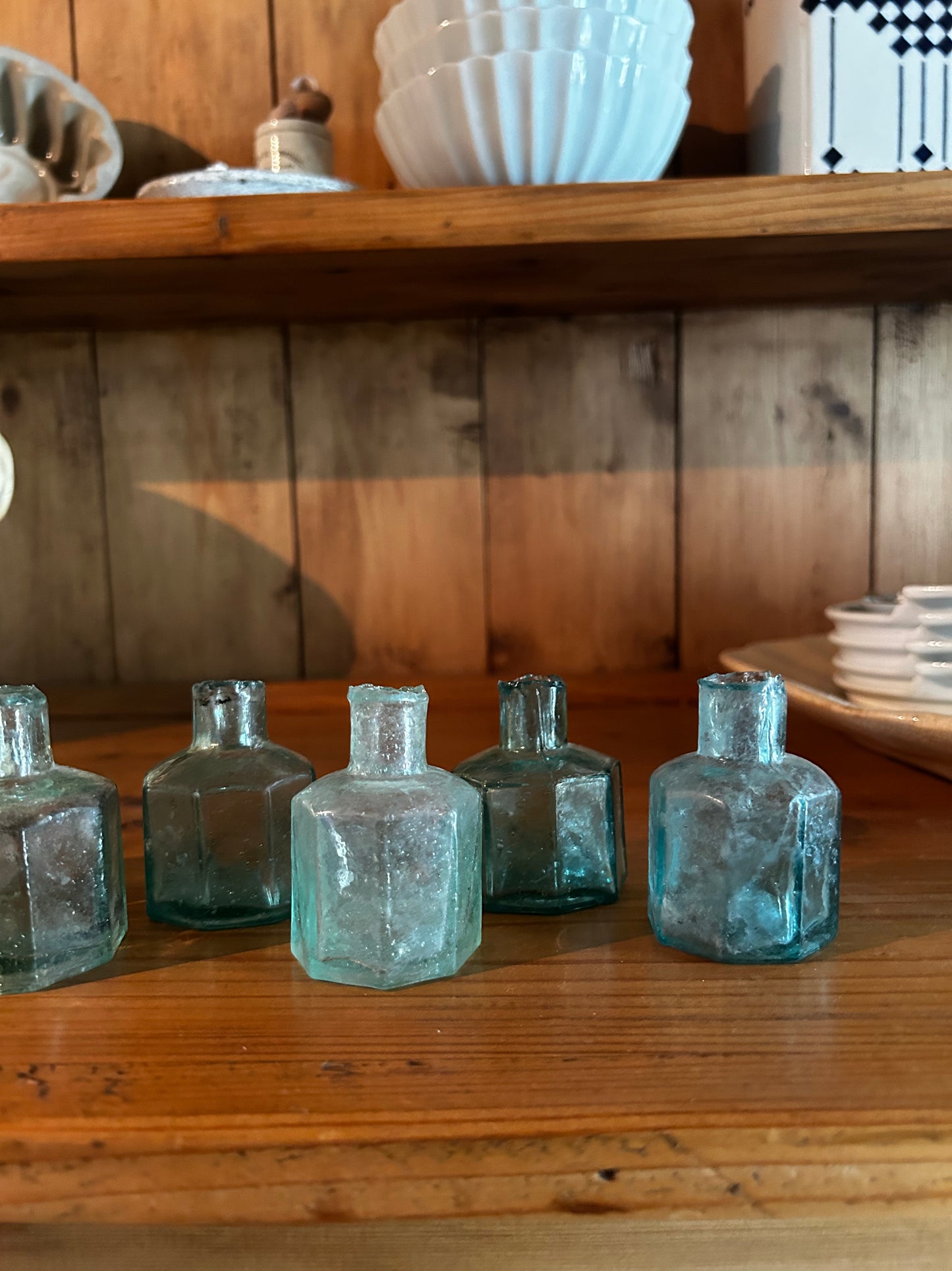 Antique English Teal Ink Bottles