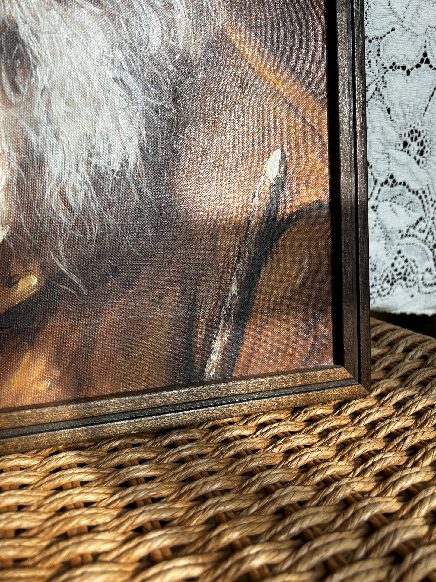 Vintage Old Man Portrait Painting