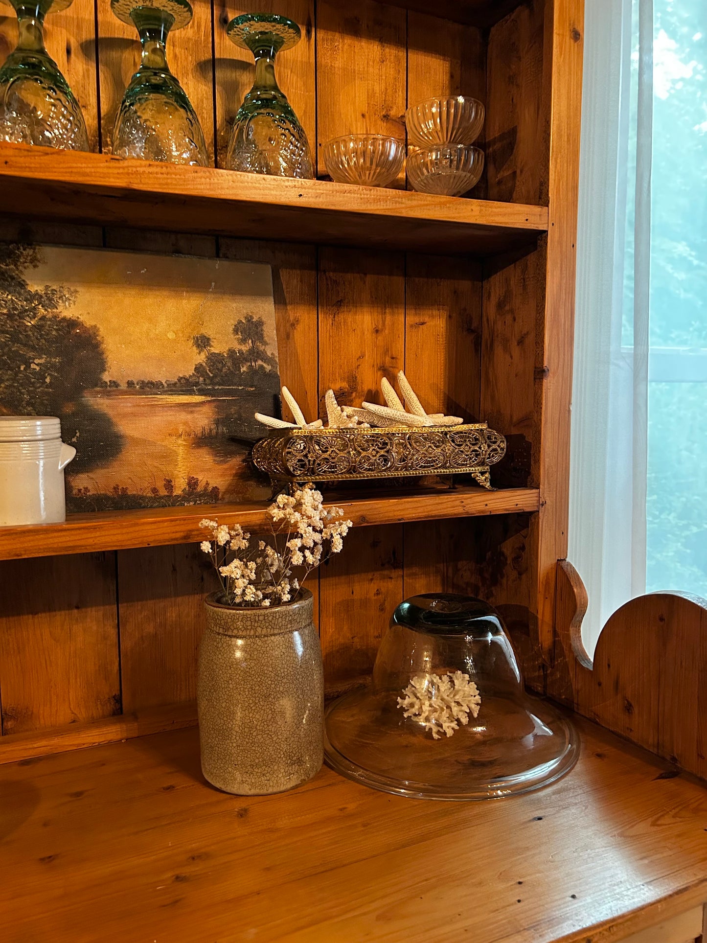 Vintage Brass Footed Tray