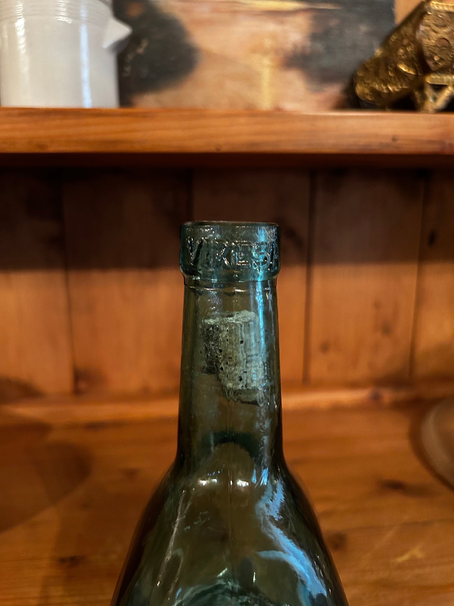 Vintage Aqua Green Viresa Bottle