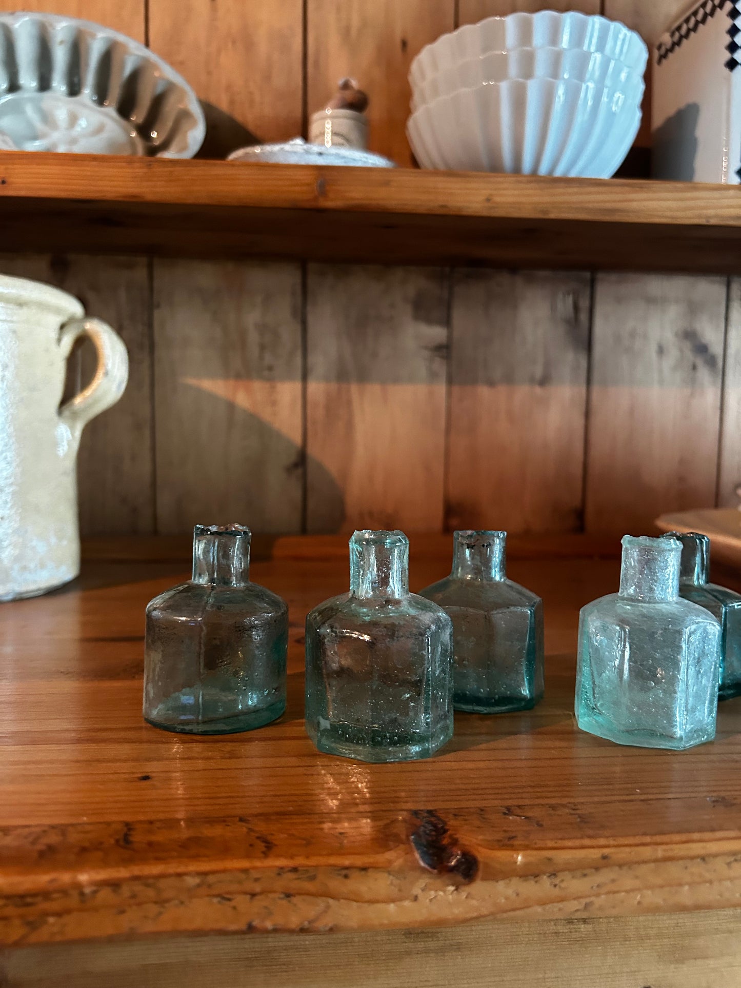 Antique English Teal Ink Bottles
