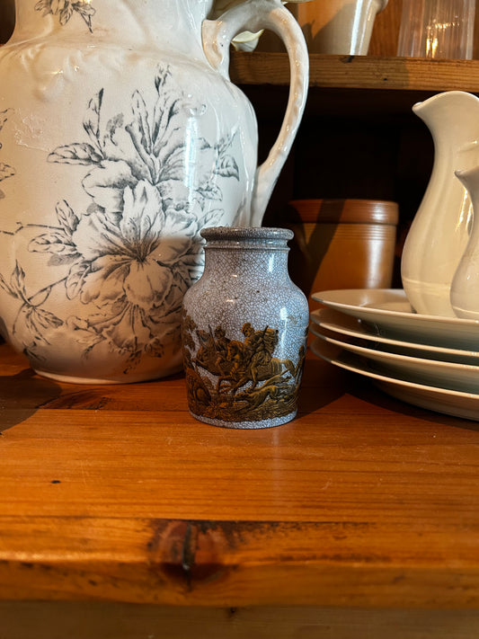 Antique English Prattware Potted Meat Jar
