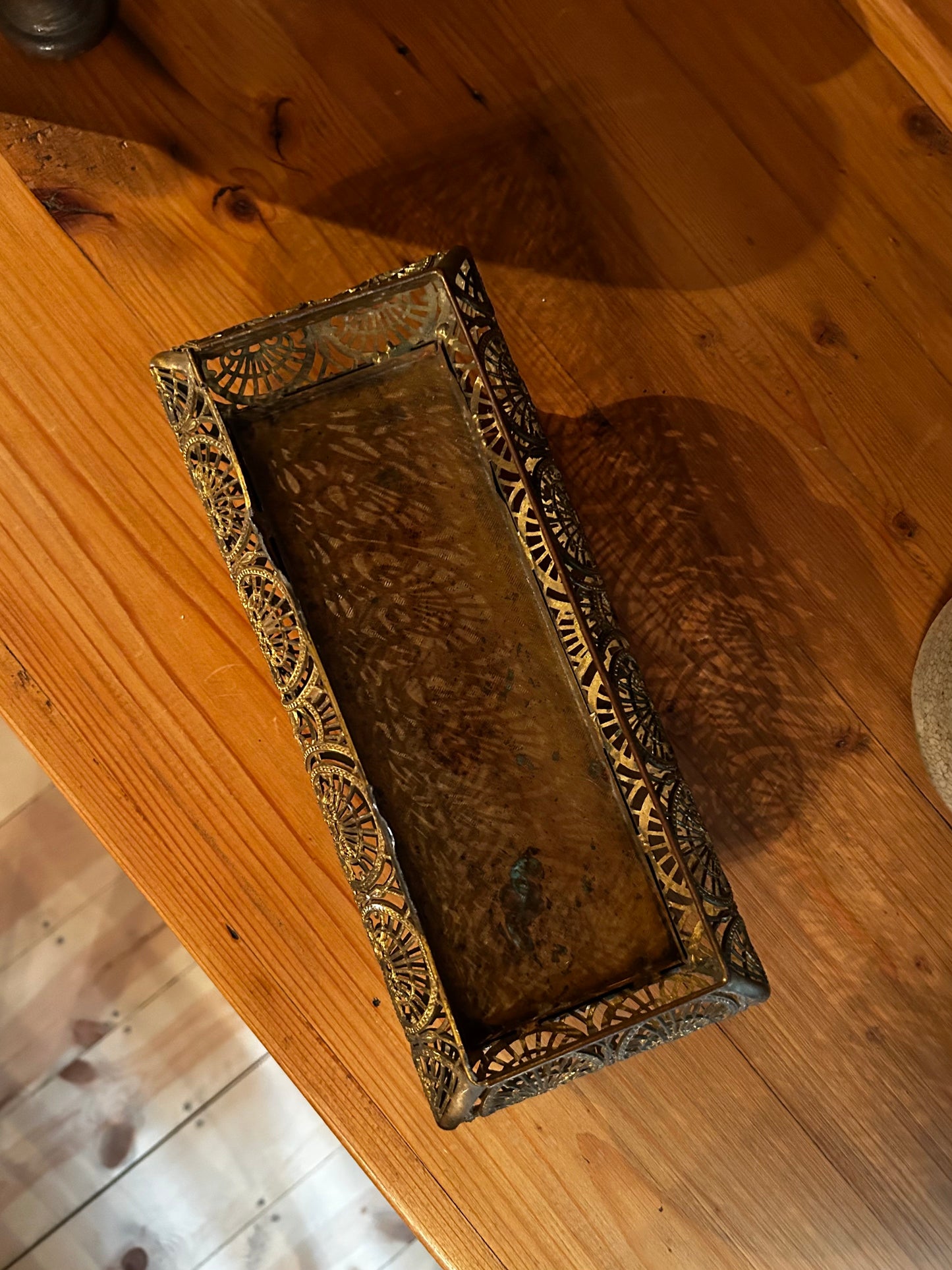 Vintage Brass Footed Tray
