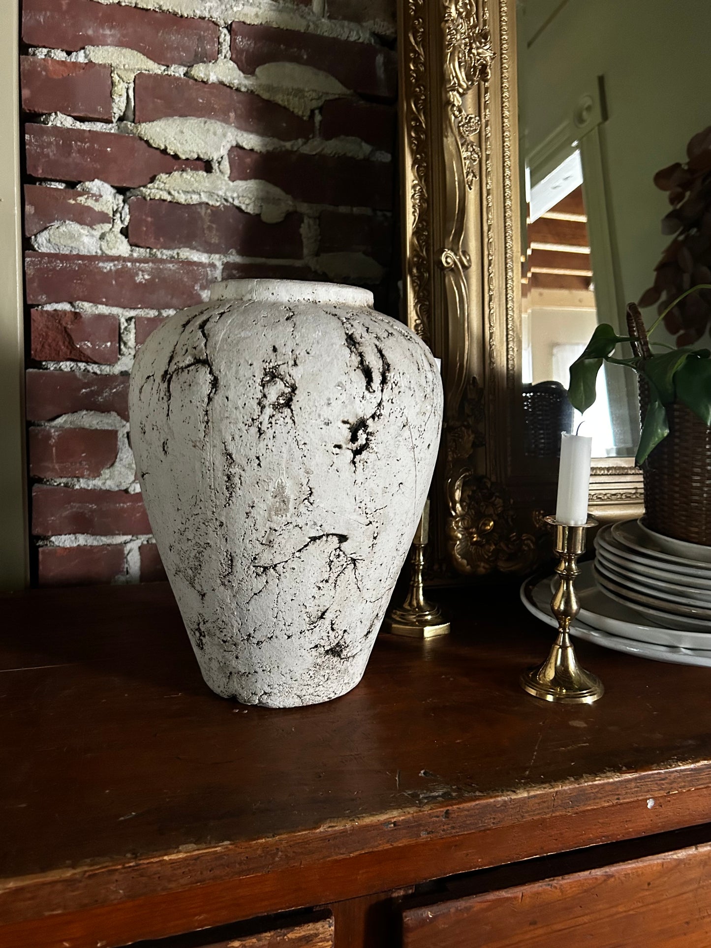 Vintage Stone Pottery Raku Vase
