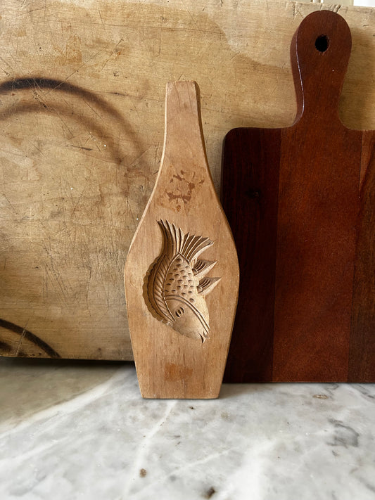 Vintage Fish Wood Butter Paddle