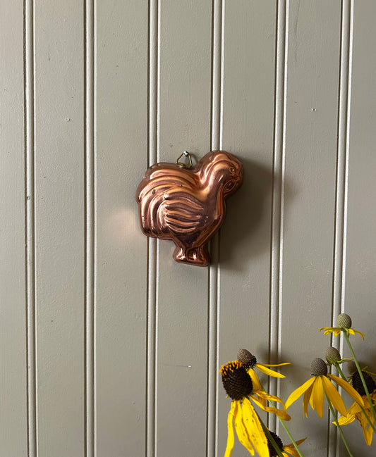Vintage Mini Copper Chicken Mold