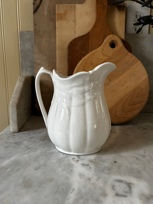 Antique White Ironstone with wheat embossed