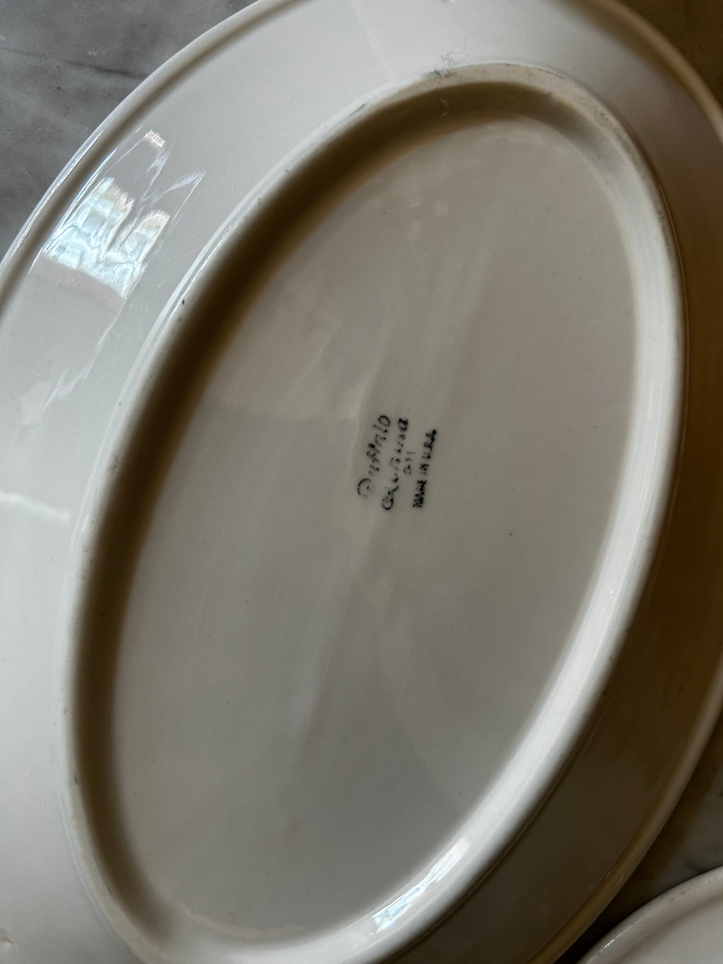 Vintage Green Striped Dishes