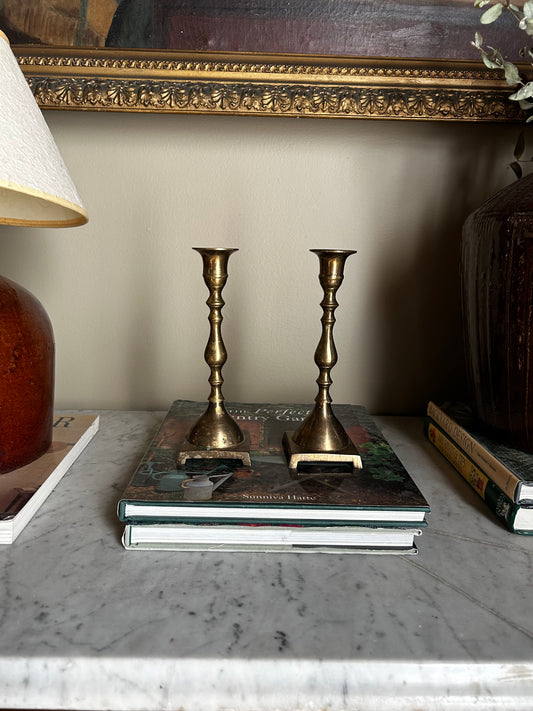 8” Solid Brass Vintage Candle Holders