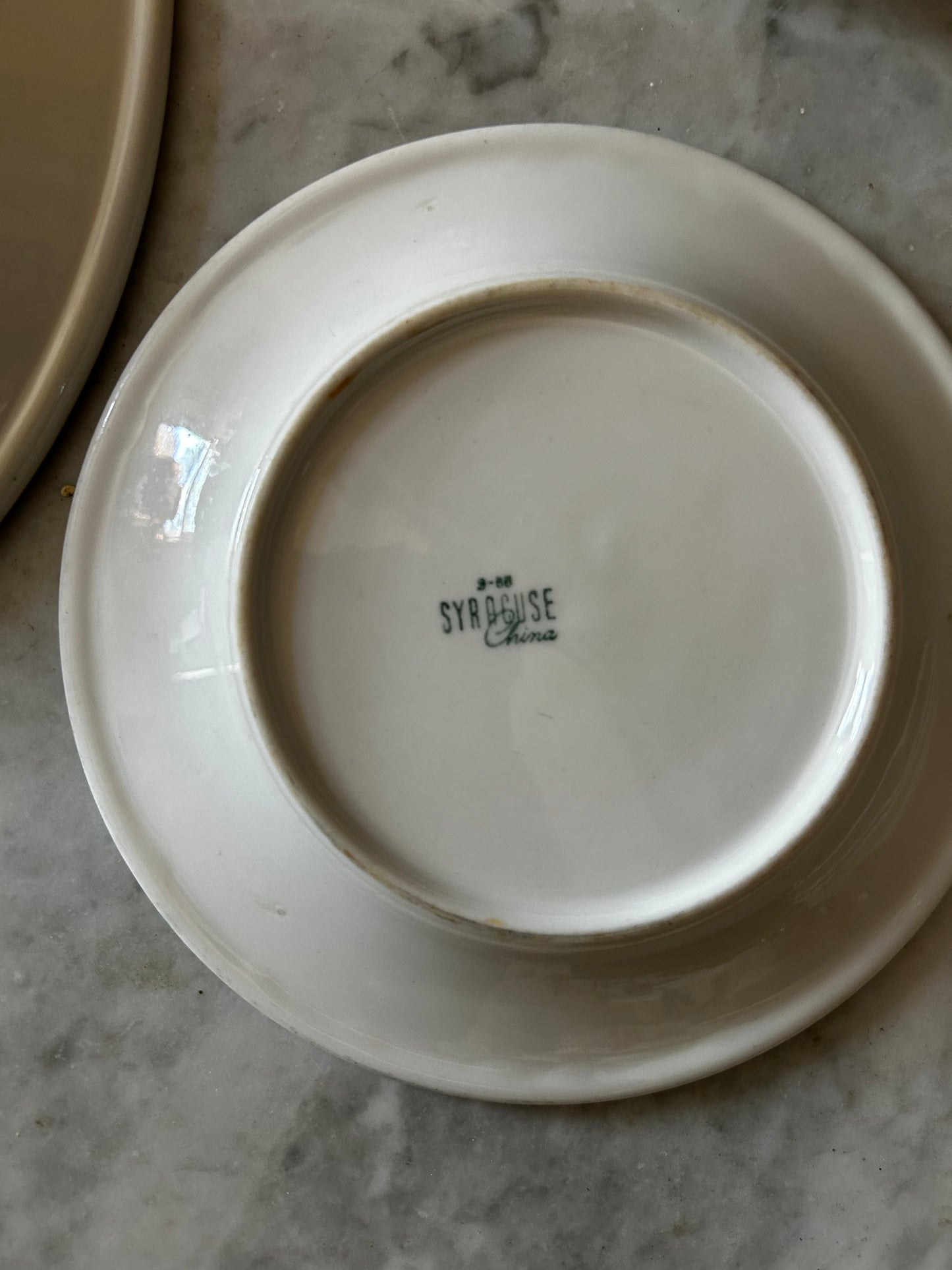 Vintage Green Striped Dishes