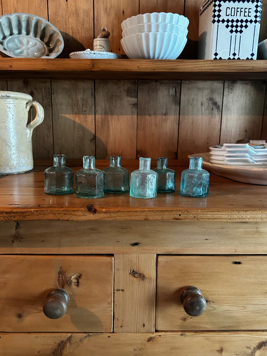 Antique English Teal Ink Bottles