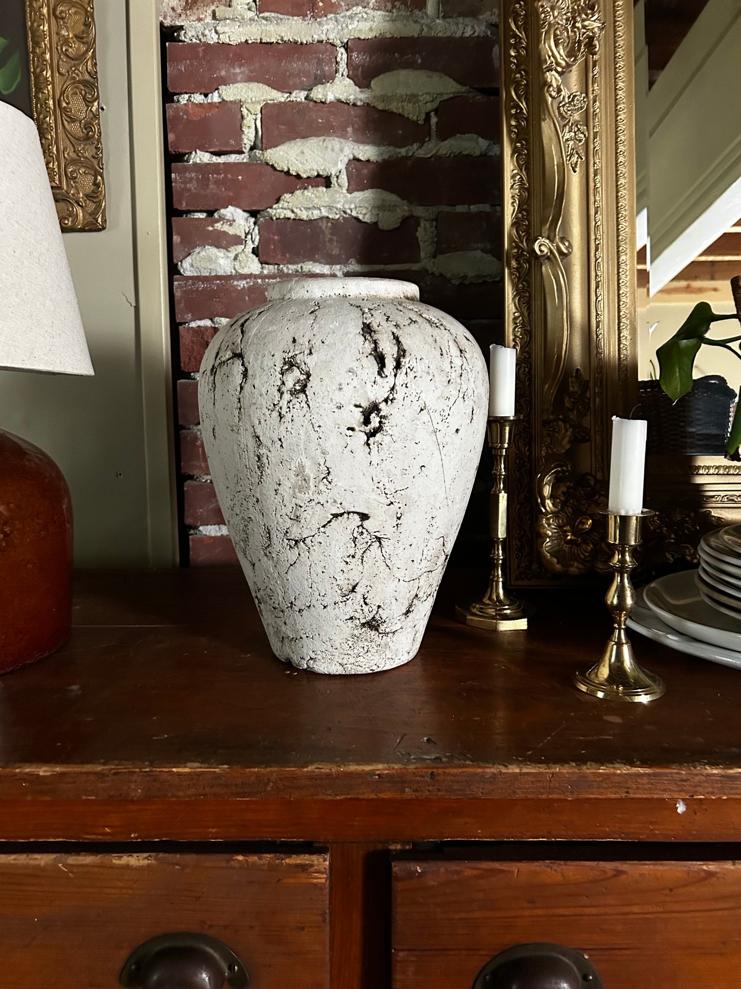 Vintage Stone Pottery Raku Vase