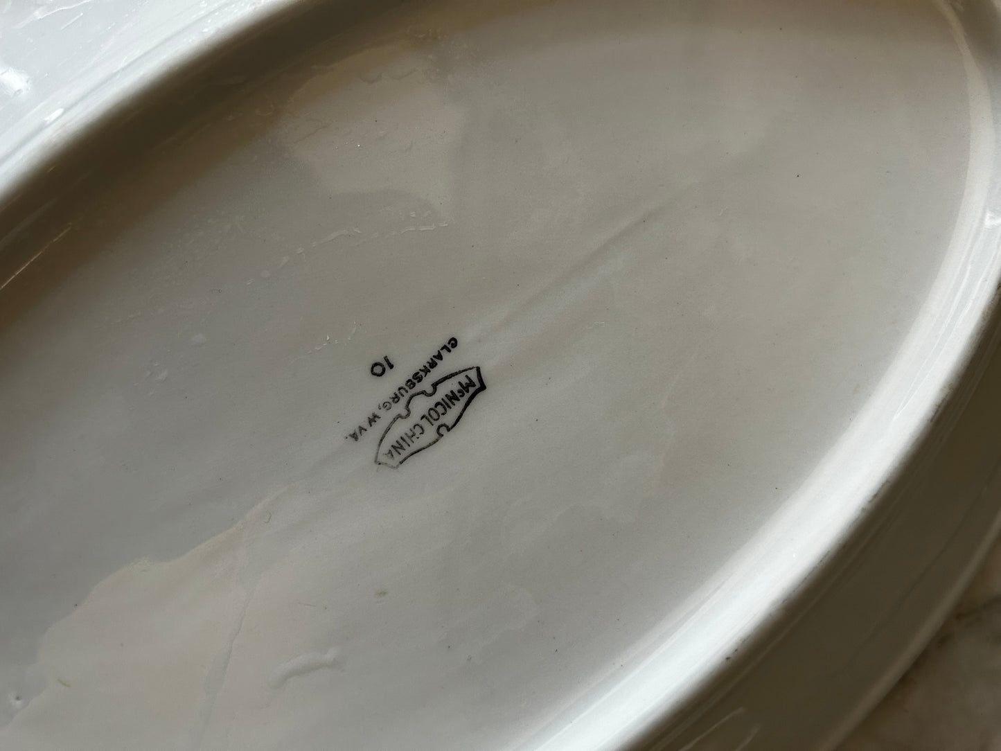 Vintage Green Striped Dishes