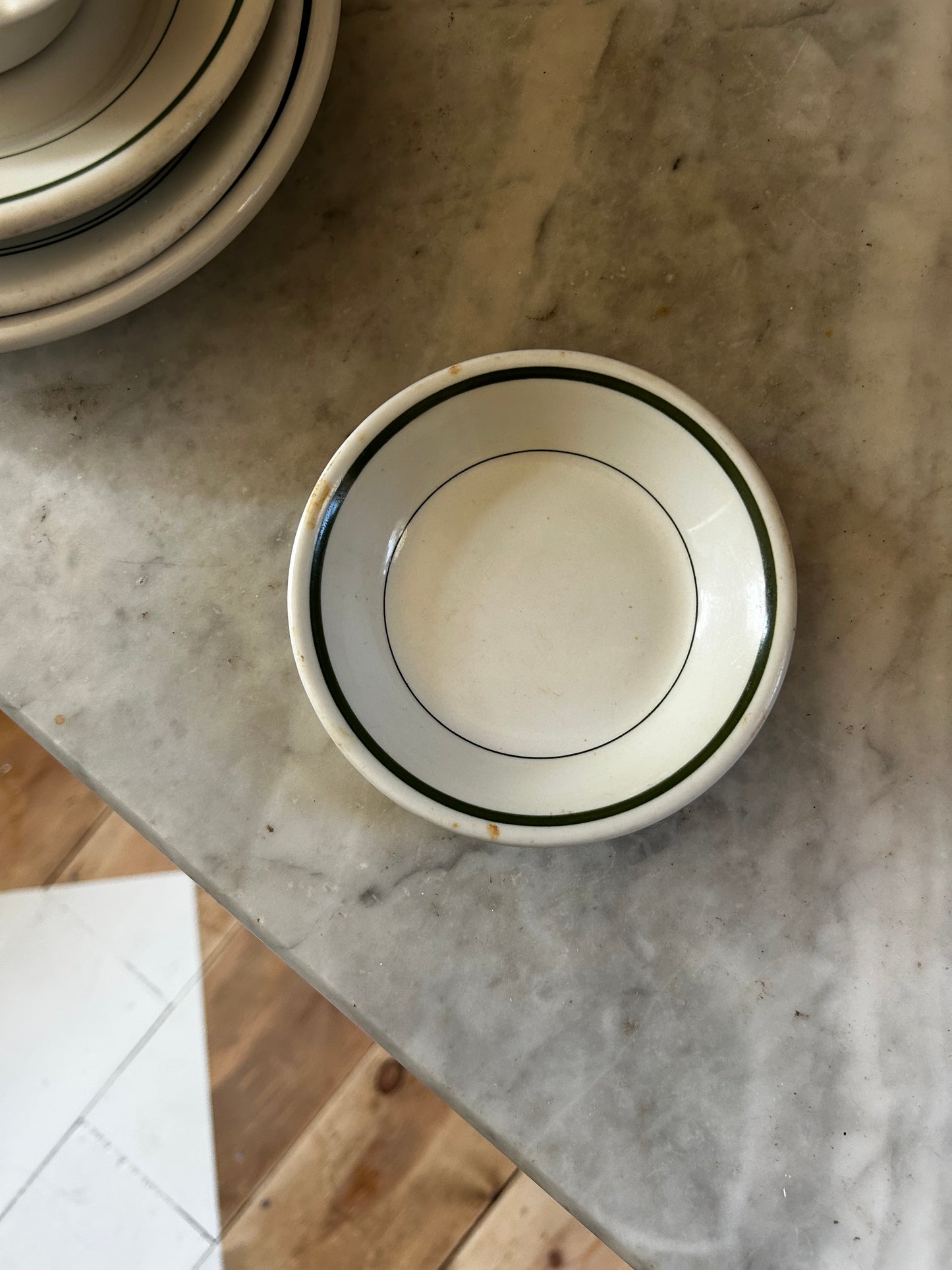Vintage Green Striped Dishes
