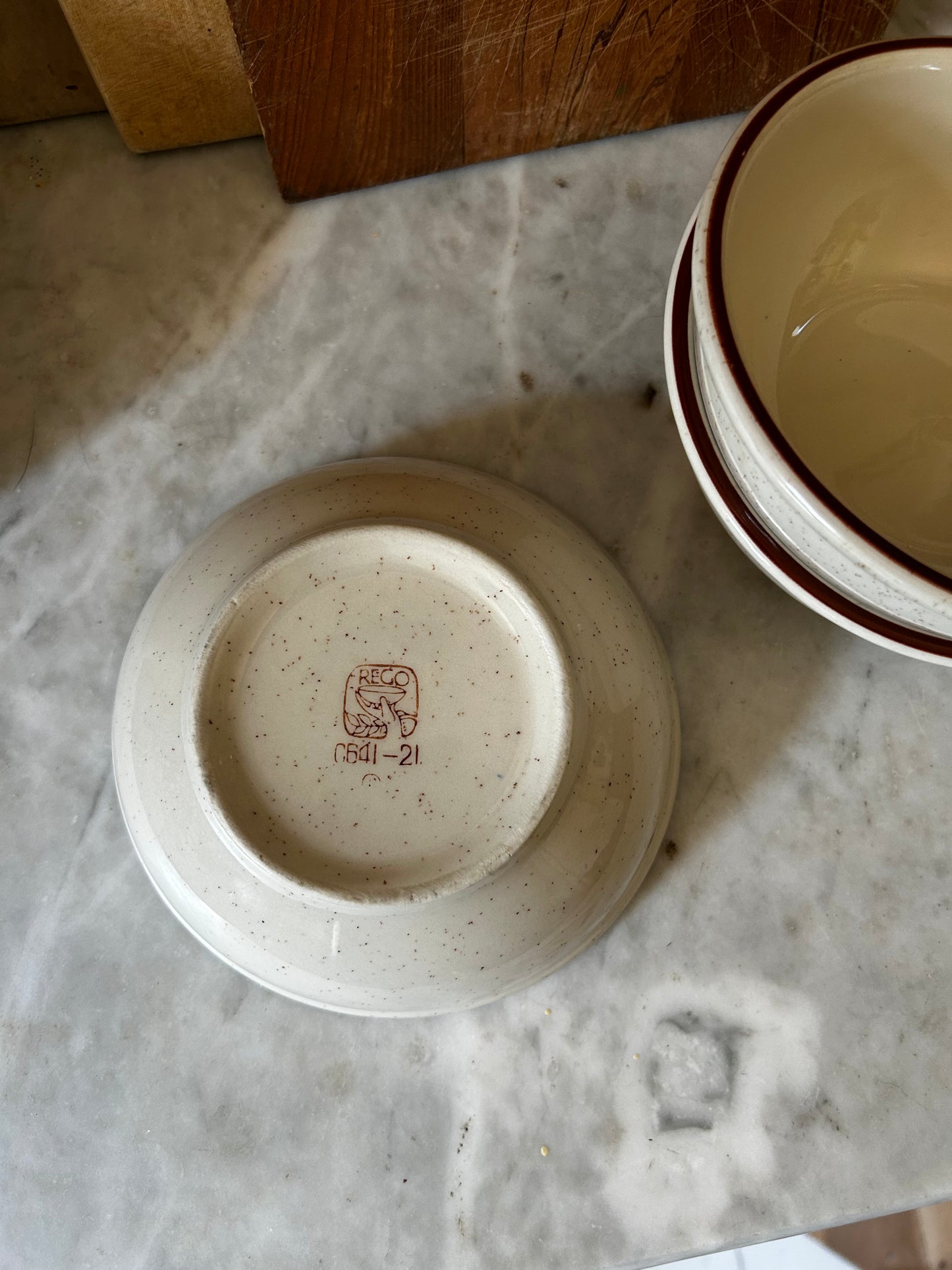 Vintage Speckled Pottery Bowls