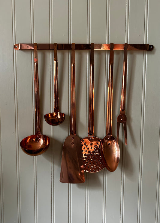 Vintage Copper Hanging Utensils