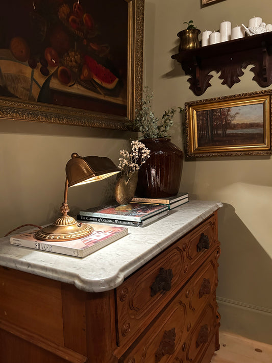 Vintage Bronze Cast Iron Desk Lamp