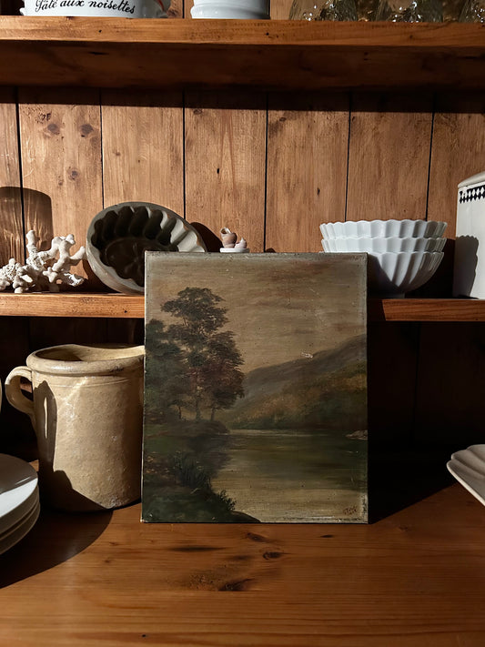 Antique 1908 English Oil Painting on canvas