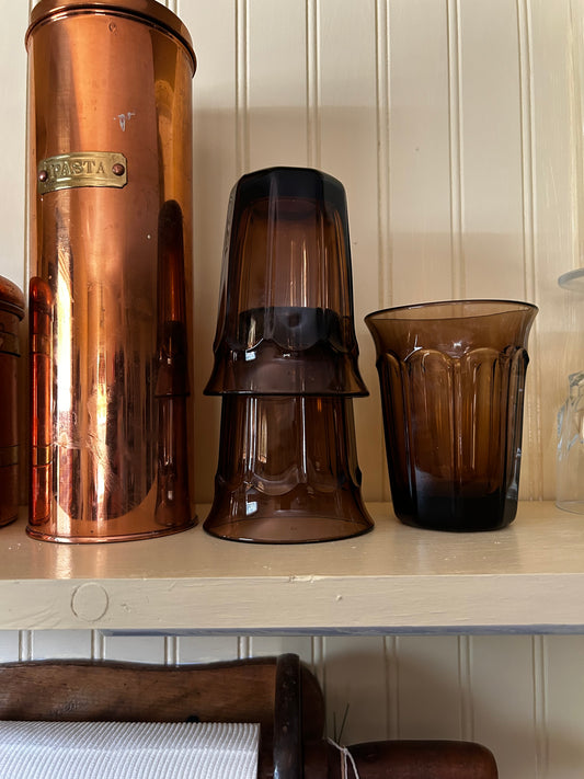 Vintage Brown Glass Cups
